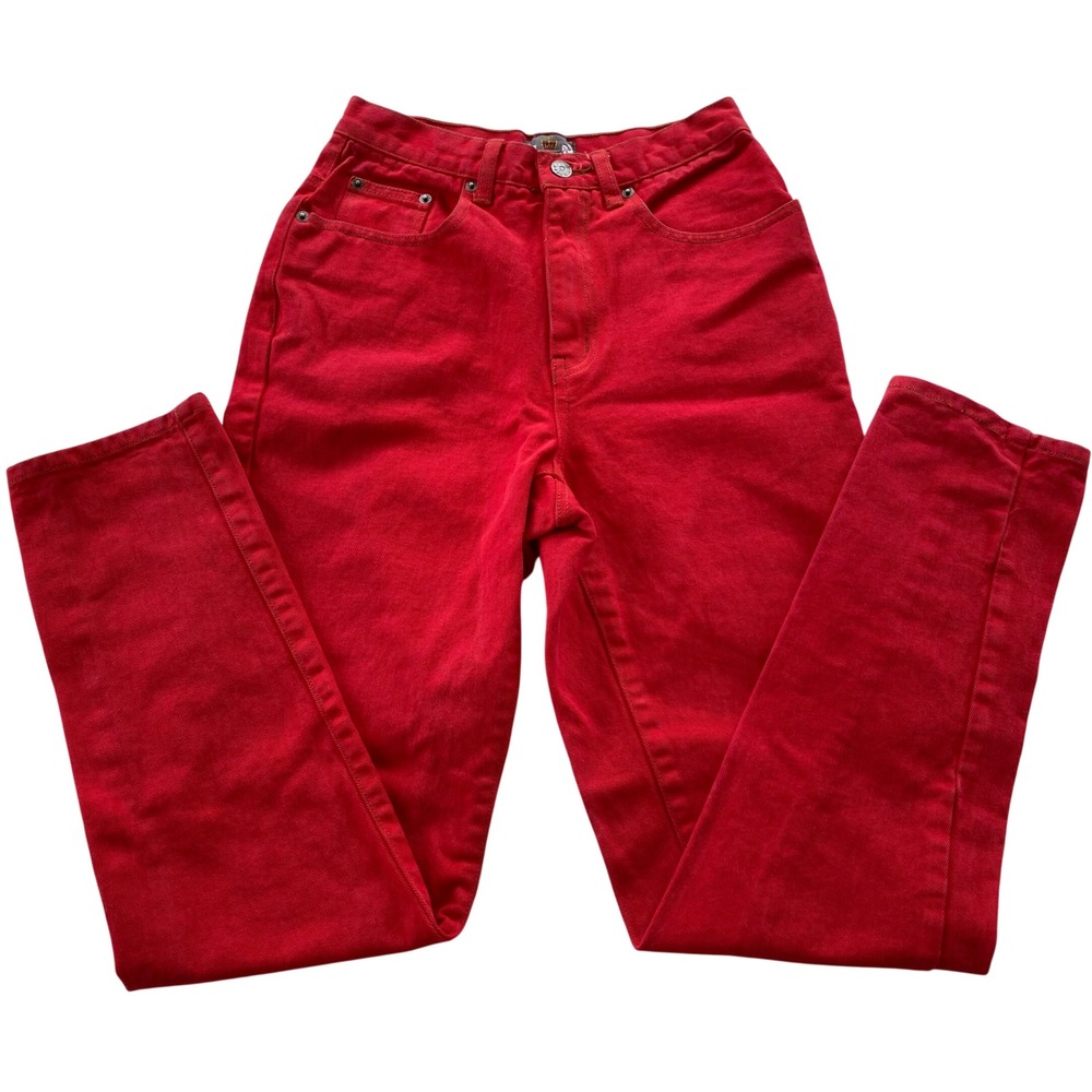 Vintage 90's The Limited Mom Jeans Women Size 0 Red High Waisted Denim Retro